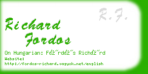 richard fordos business card